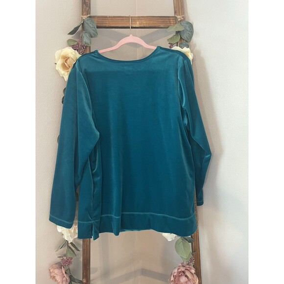 Woman Within Long Sleeve Velour Tunic Top - Picture 3 of 5